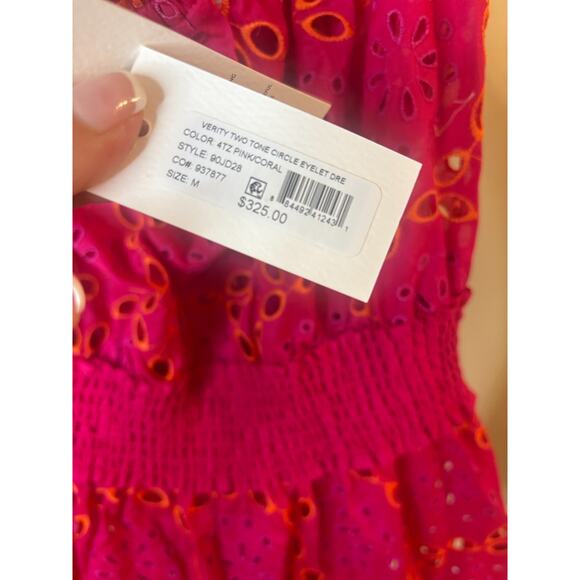 Milly Women's Pink Verity Strapless Eyelet Minidress Size M 6-10 NEW MSRP $399 - Picture 6 of 7
